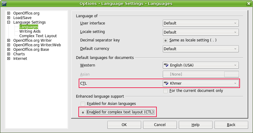 Khmer spell checker setting